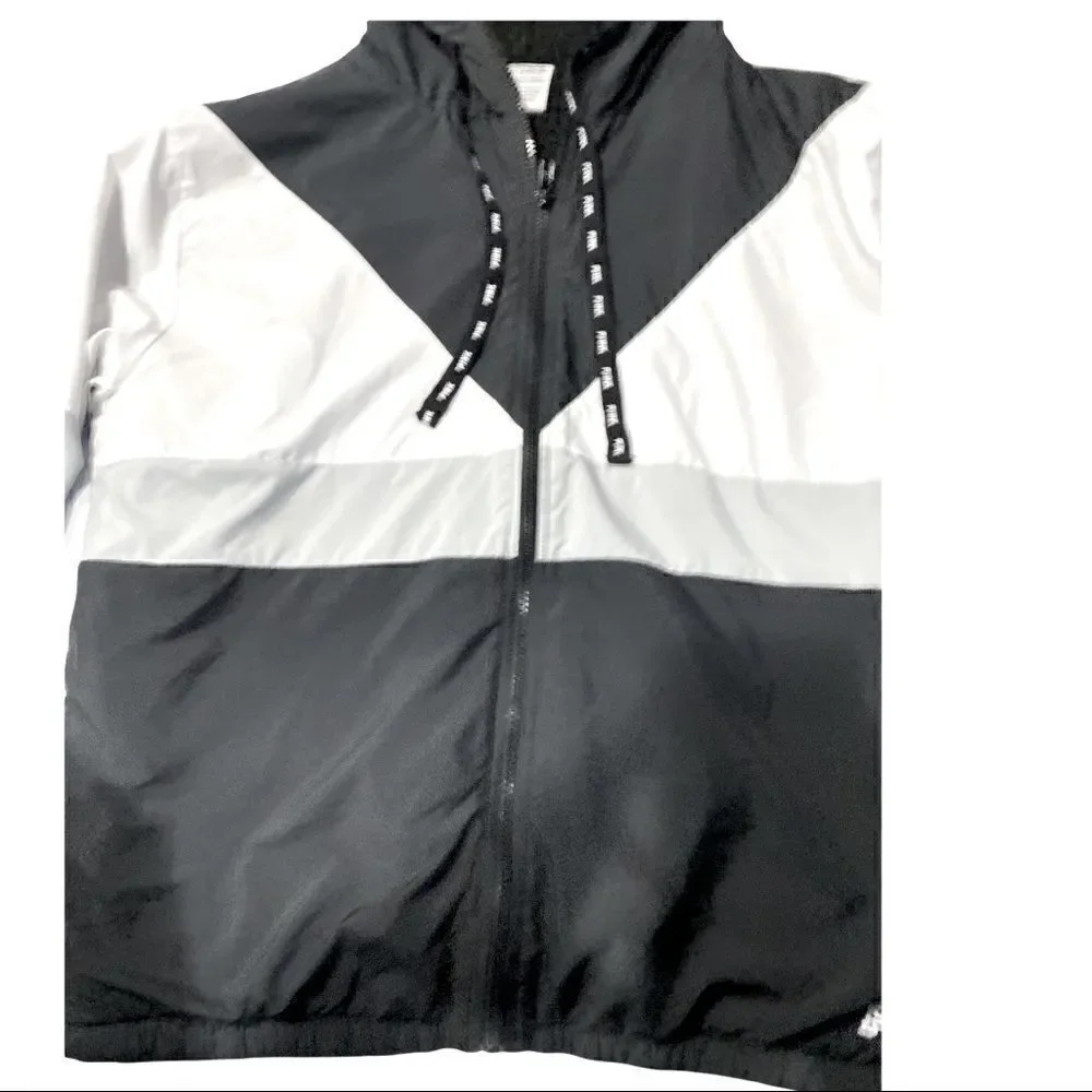 Victoria Secret Pink Color Block Anorak Sharpa Lined Jacket! - Picture 3 of 8